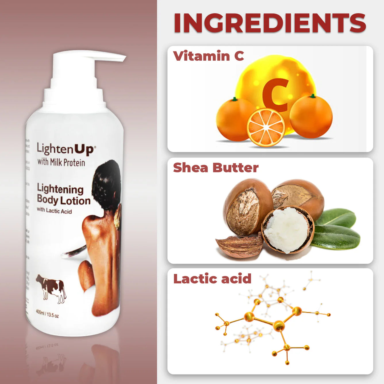 Lightenup Lactic Acid Active Lightening Lotion - 400ml / 13.5 Oz