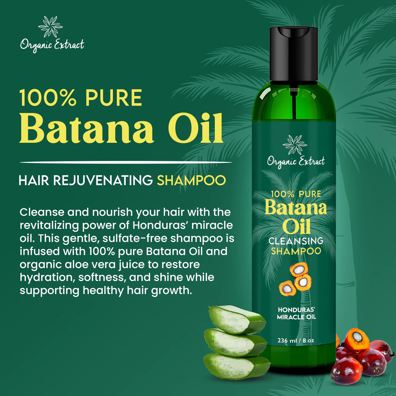 Organic Extract Batana Oil Hair Shampoo 8 oz/236ml