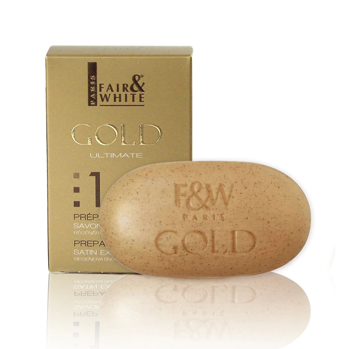 Fair & White Gold Satin Exfoliating Bar Soap - Revives Skin - 200g / 7 oz