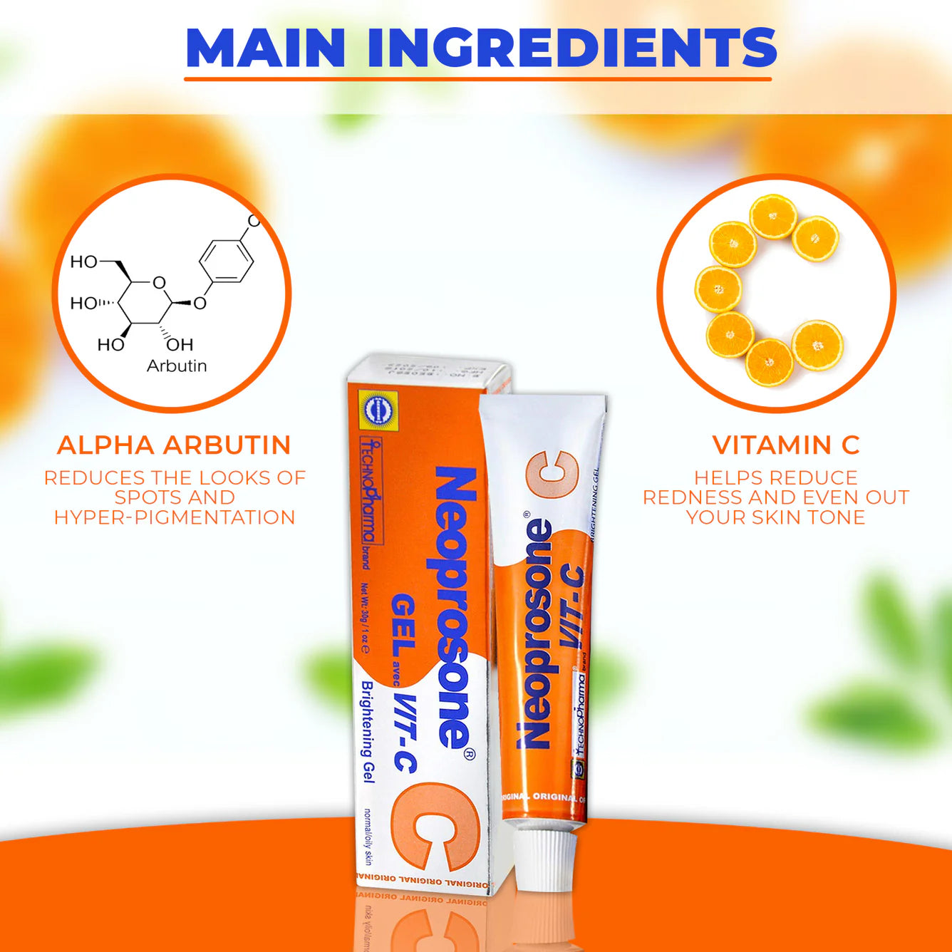 Neoprosone Brightening Gel Cream with Vitamin C – 30g / 1 Fl Oz