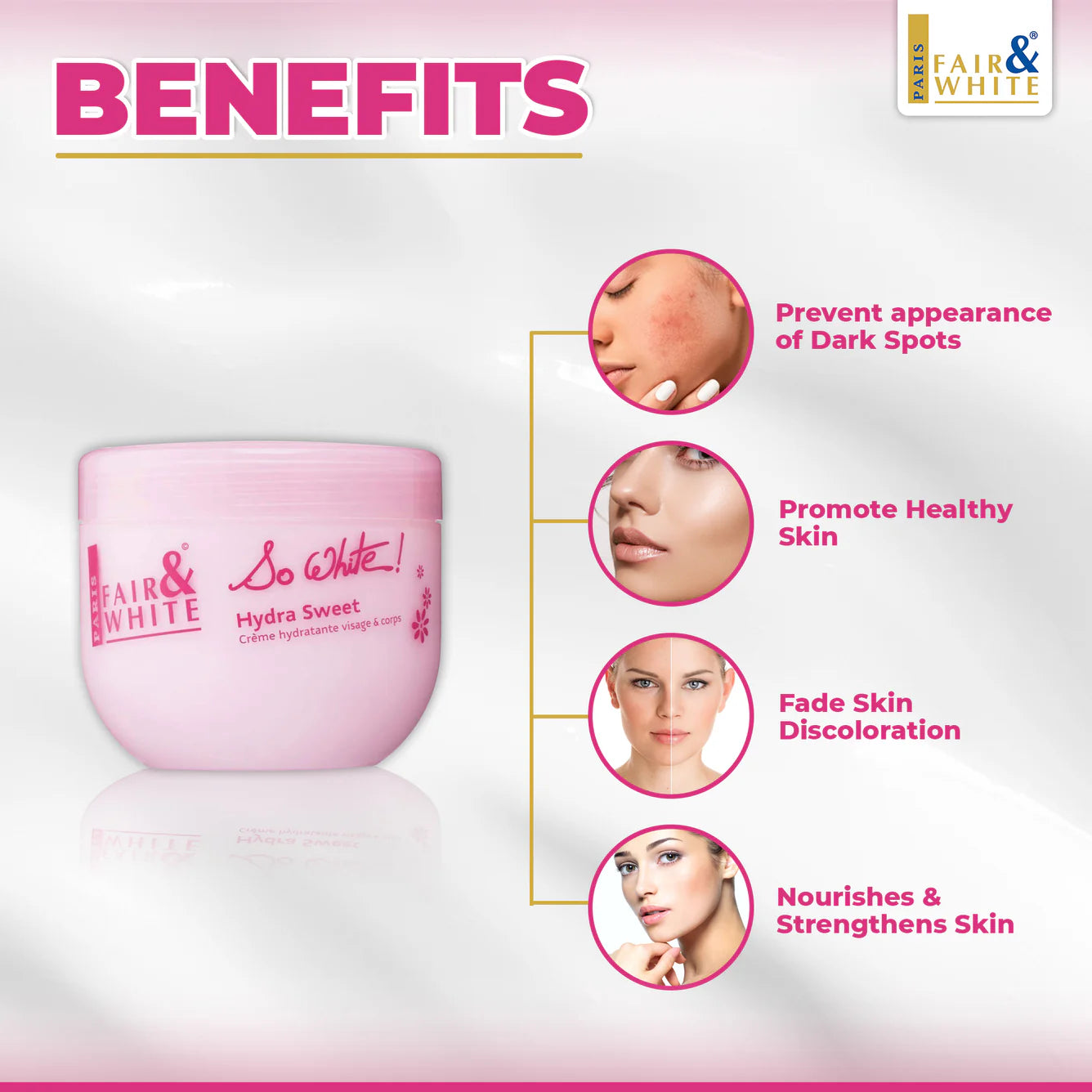 Fair & White So White Hydra Sweet Moisturizing Cream 400ml