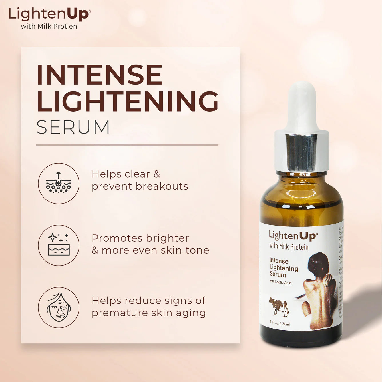 Lightenup Lactic Acid Active Intense Lightening Serum - 30ml