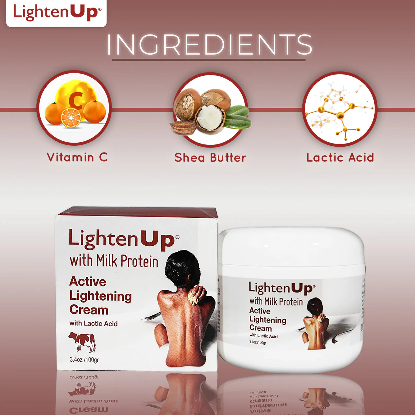 Lightenup Lactic Acid Active Lightening Cream - 100 / 3.5 Oz