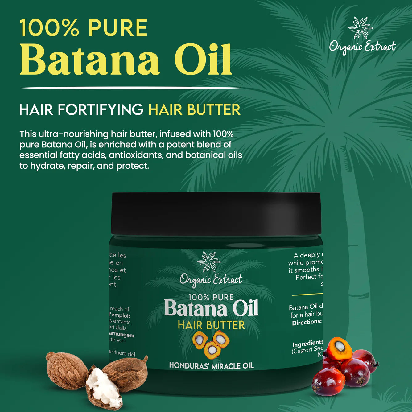 Organic Extract Batana Oil Hair Butter 4 oz / 118ml