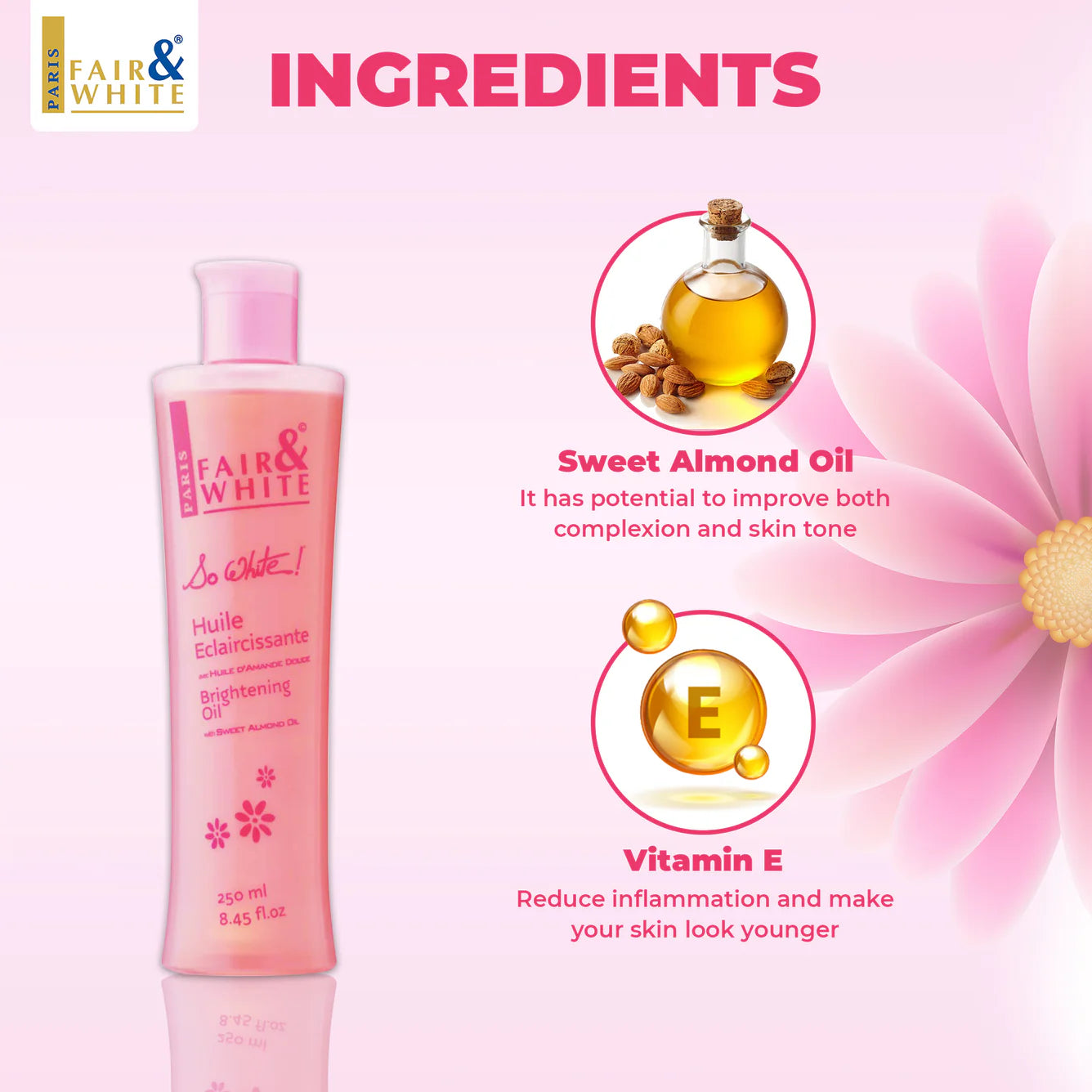 Fair & White So White Brightening Body Oil with Vitamin E