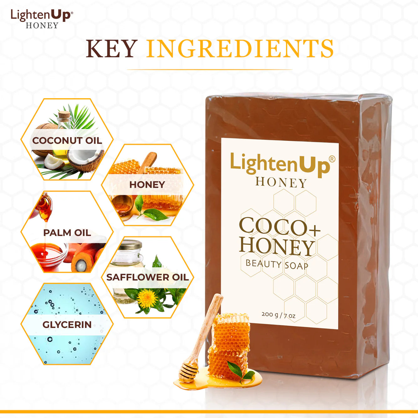 LightenUp Honey Soap 200g