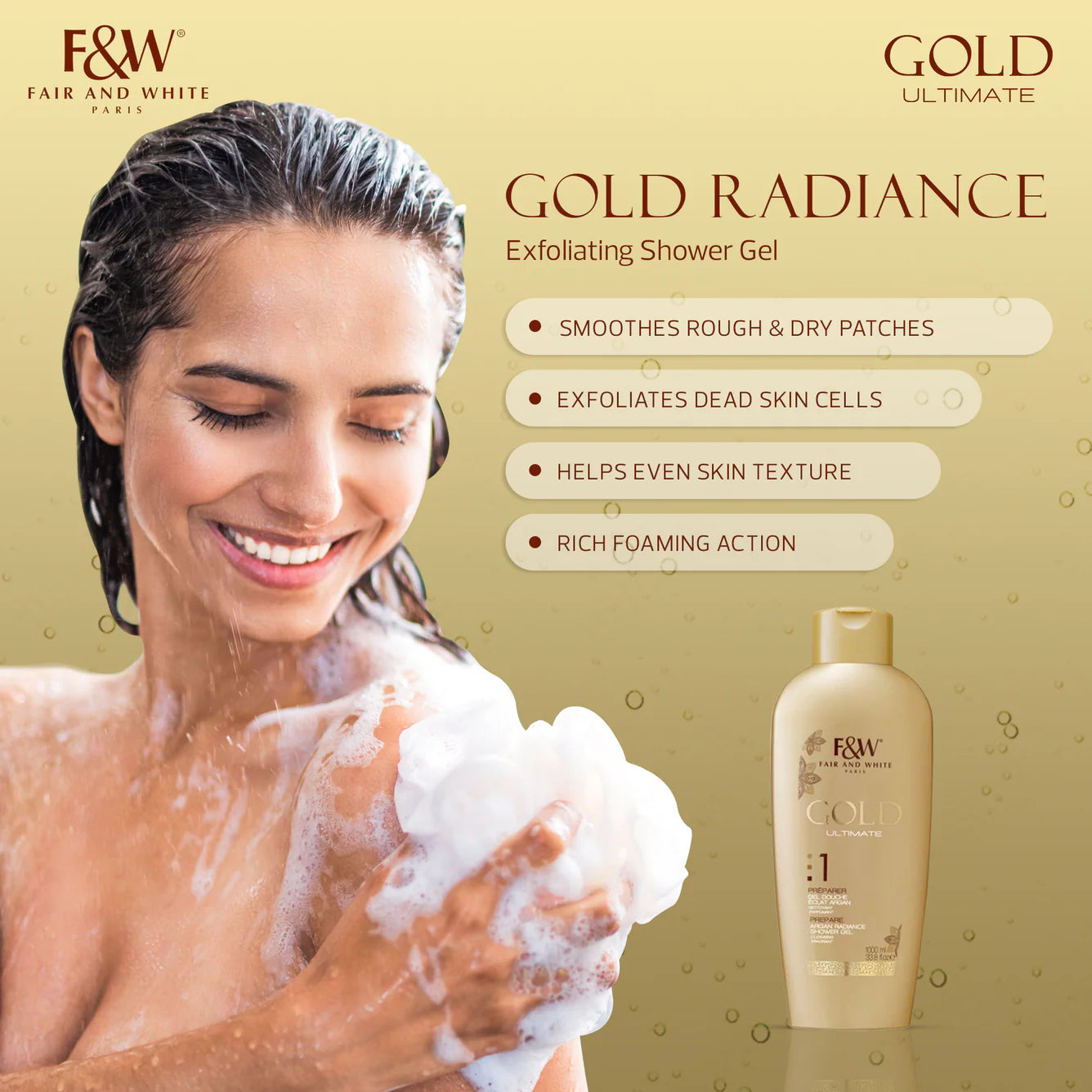 Fair and White Gold Argan Shower Gel 1000ml
