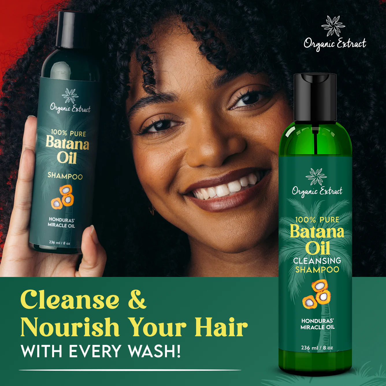 Organic Extract Batana Oil Hair Shampoo 8 oz/236ml