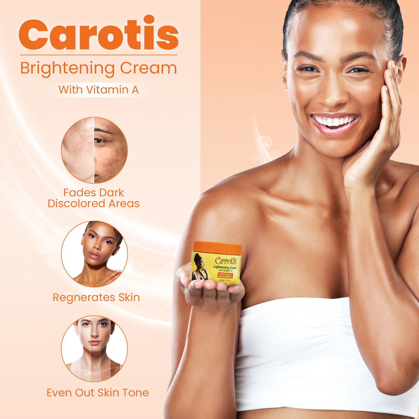 Carotis 7 Day Lightening Cream with Vitamin A (Jar) - 300ml / 10.14 fl oz
