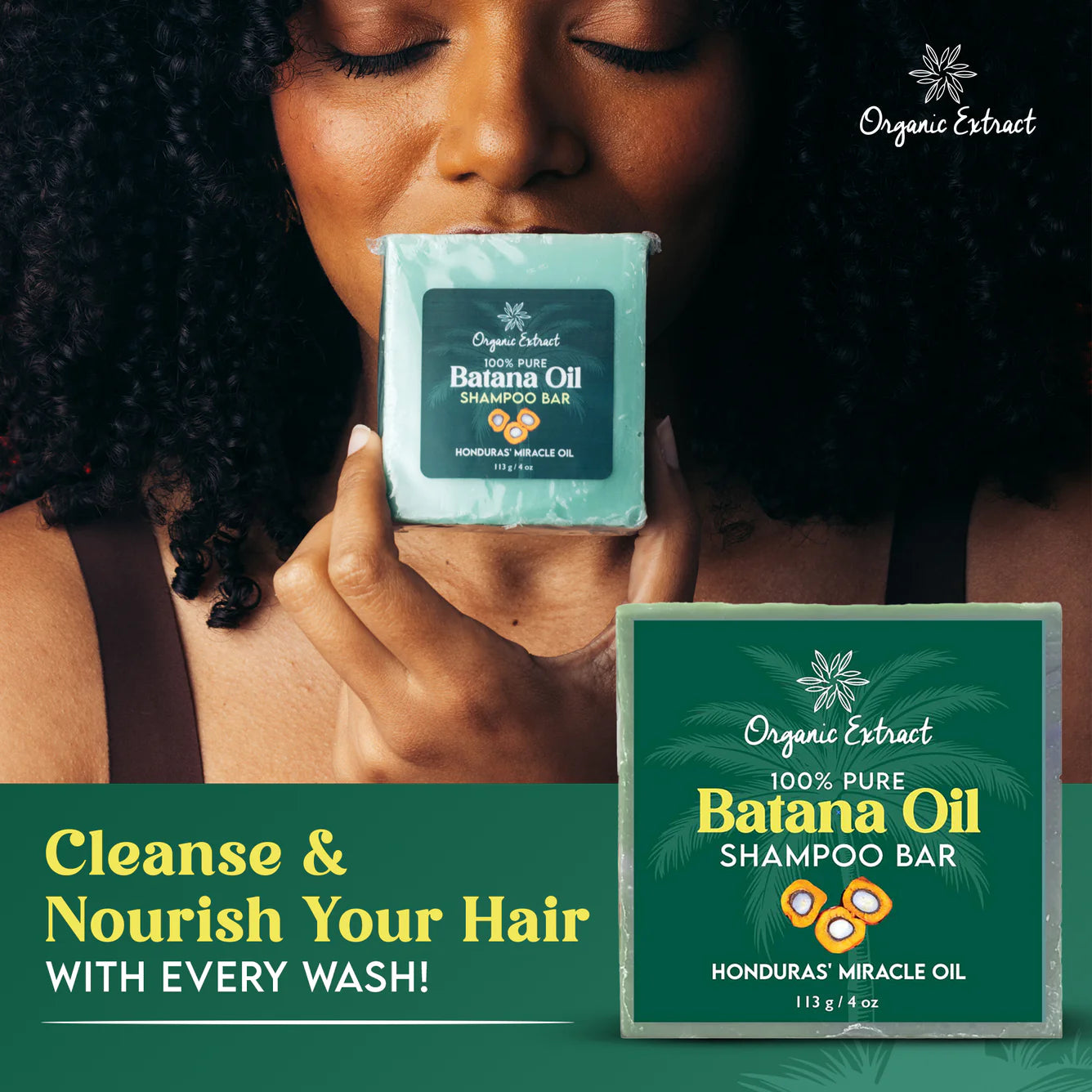 Organic Extract Batana Oil Shampoo bar 4 oz/ 118ml