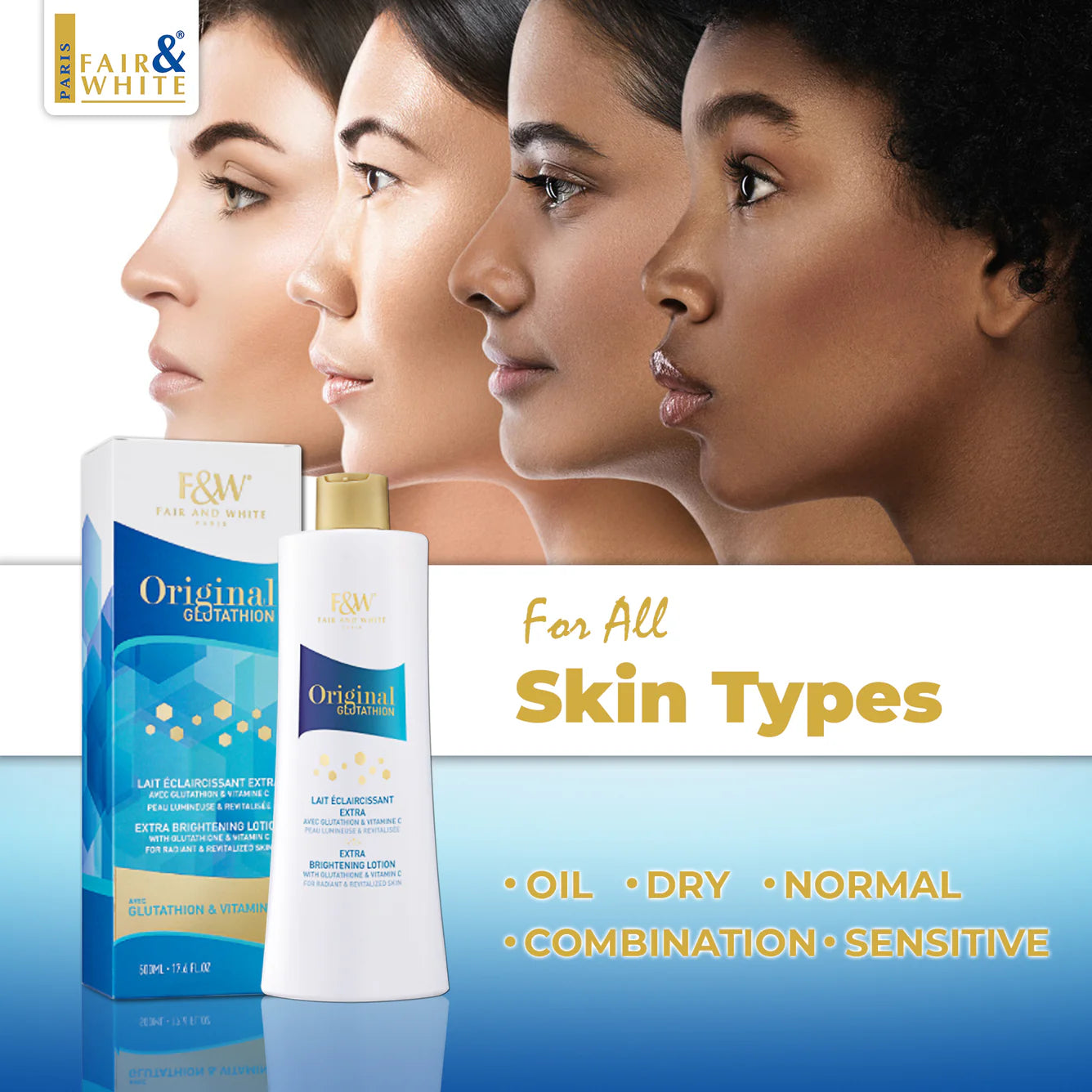 Fair & White Glutathion Extra Brightening Body Lotion 500ml
