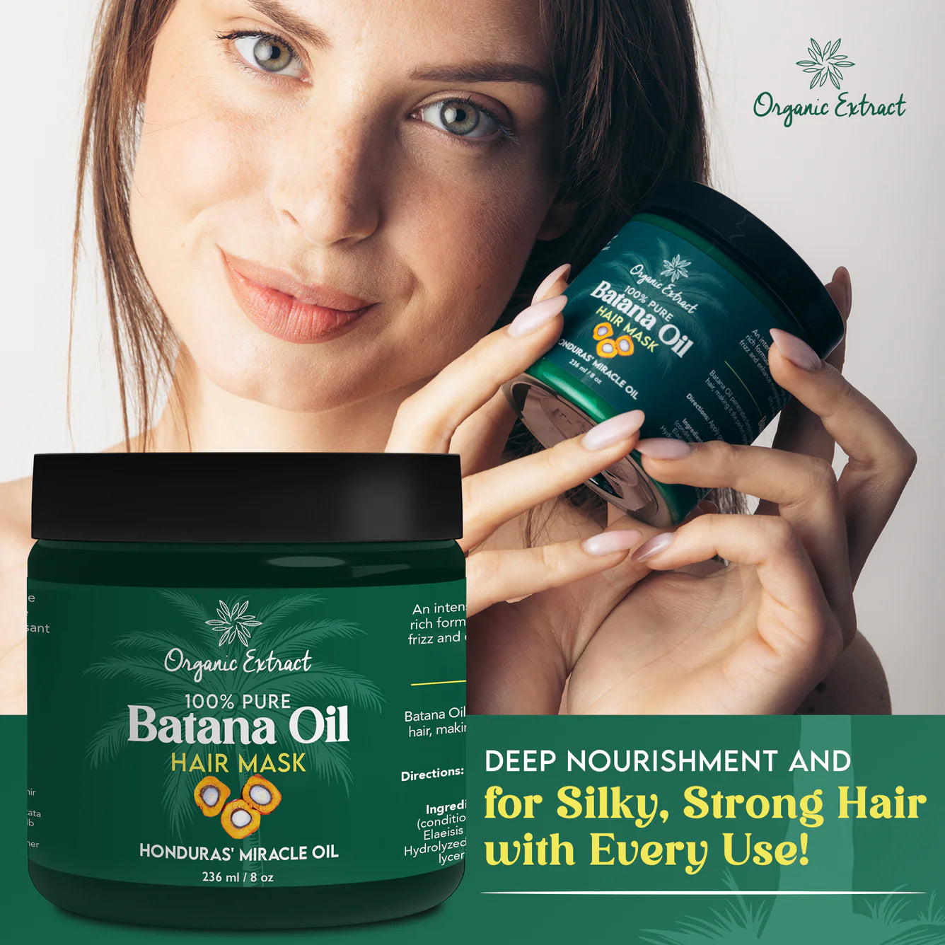 Organic Extract Batana Oil Hair Mask (Deep Conditioner) 8 oz/236ml