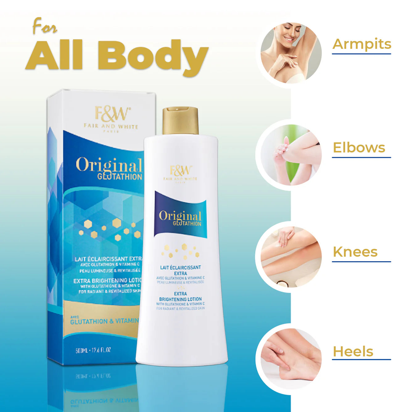 Fair & White Glutathion Extra Brightening Body Lotion 500ml