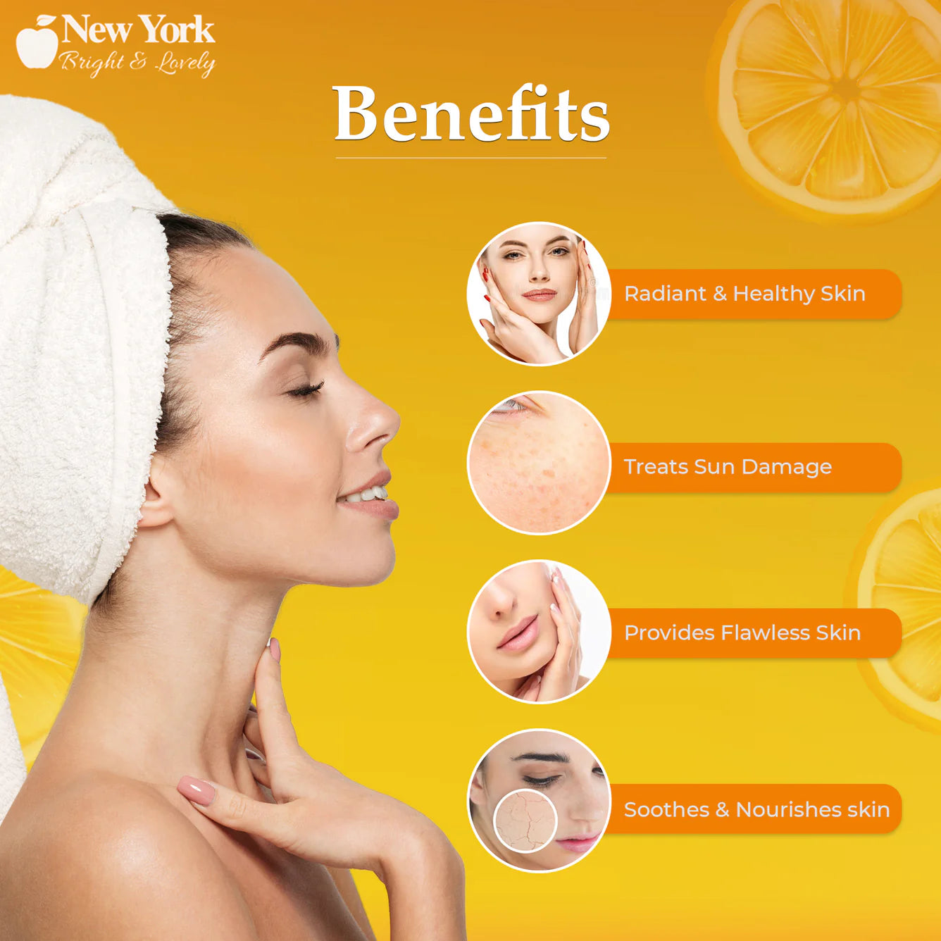 New York Bright & Lovely Lightening Soap with Vitamin C and Hyaluronic Acid - 200g / 7 Oz