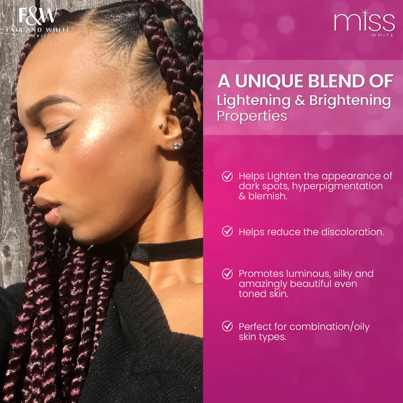Fair & White Miss White Beauty Active Brightening Serum - Shining Skin - 30ml / 1.01 fl oz