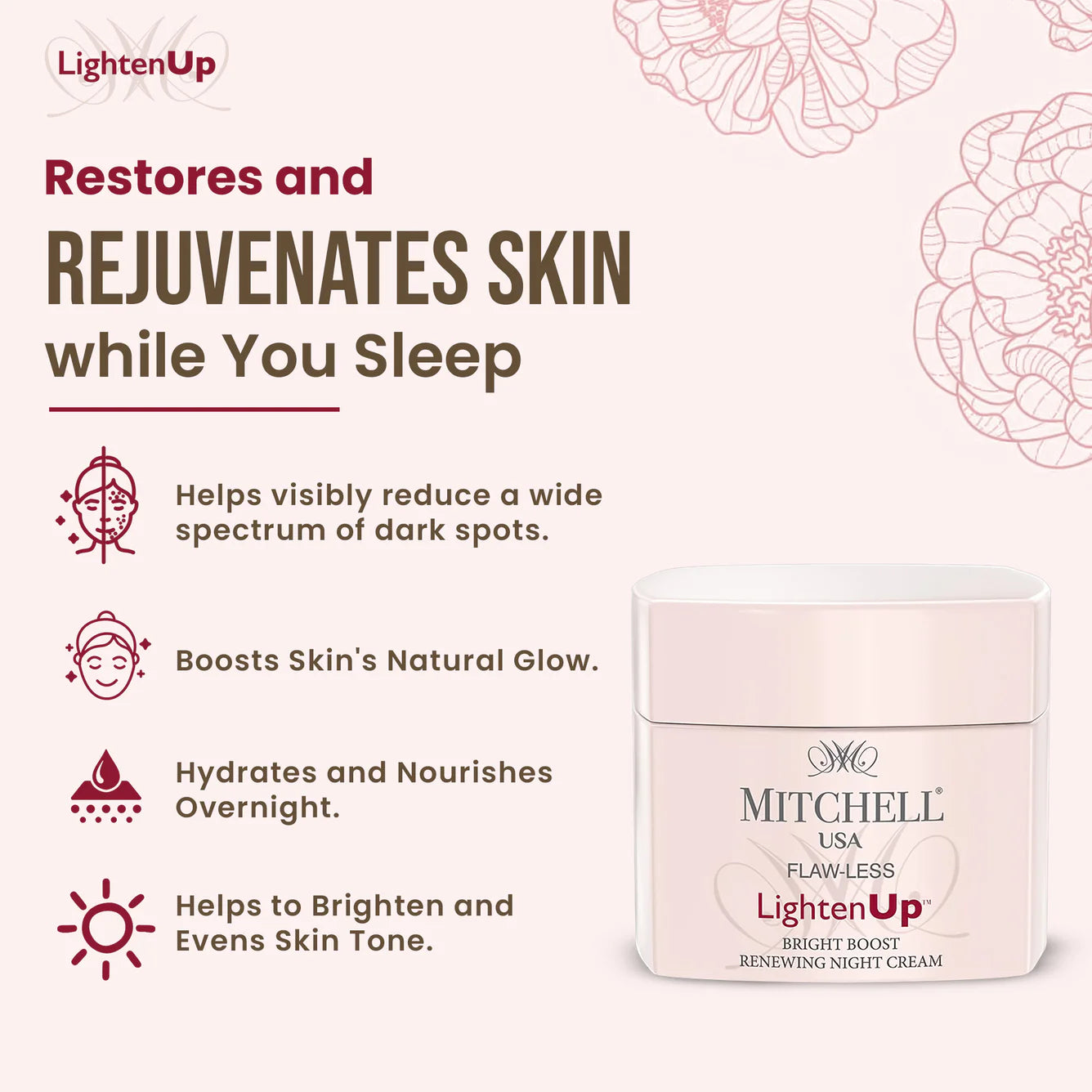 Lighten Up Flaw-Less Bright Boost Renewing Night Cream 50g