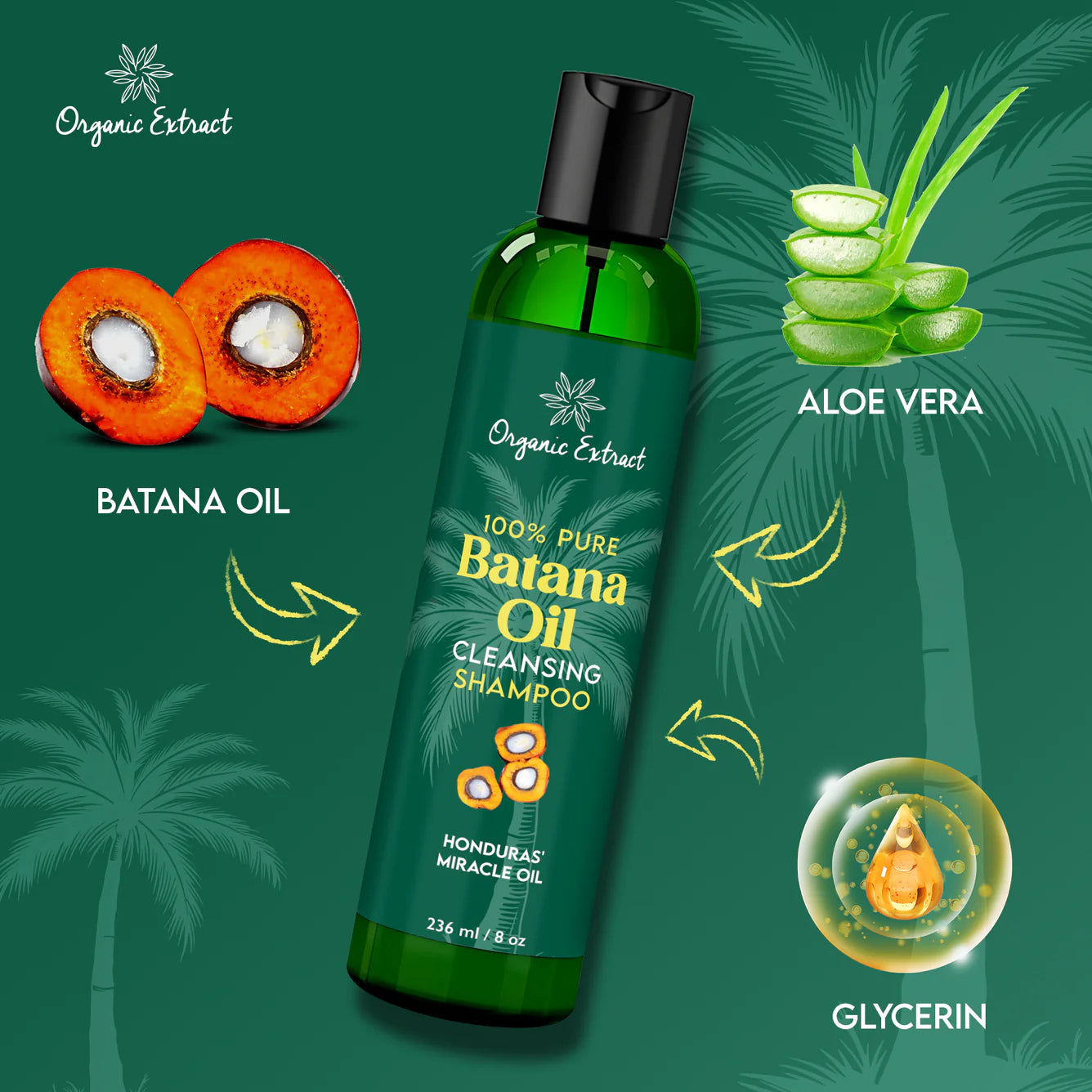 Organic Extract Batana Oil Hair Shampoo 8 oz/236ml