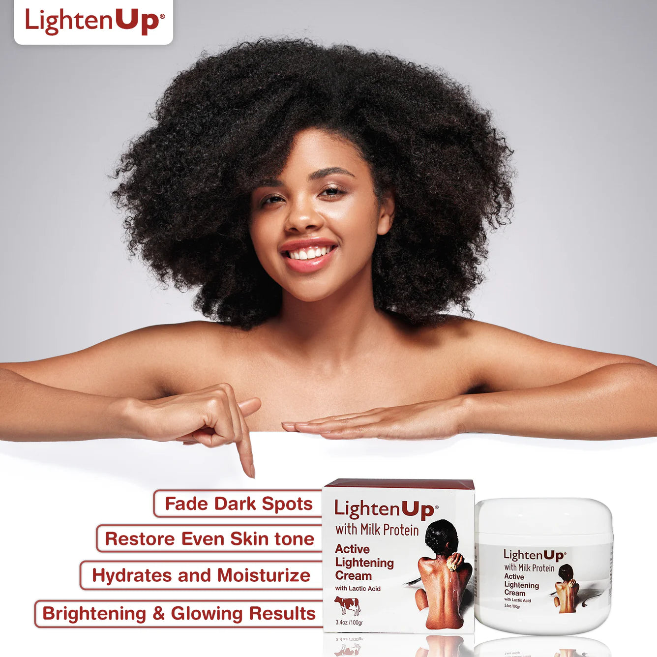 Lightenup Lactic Acid Active Lightening Cream - 100 / 3.5 Oz