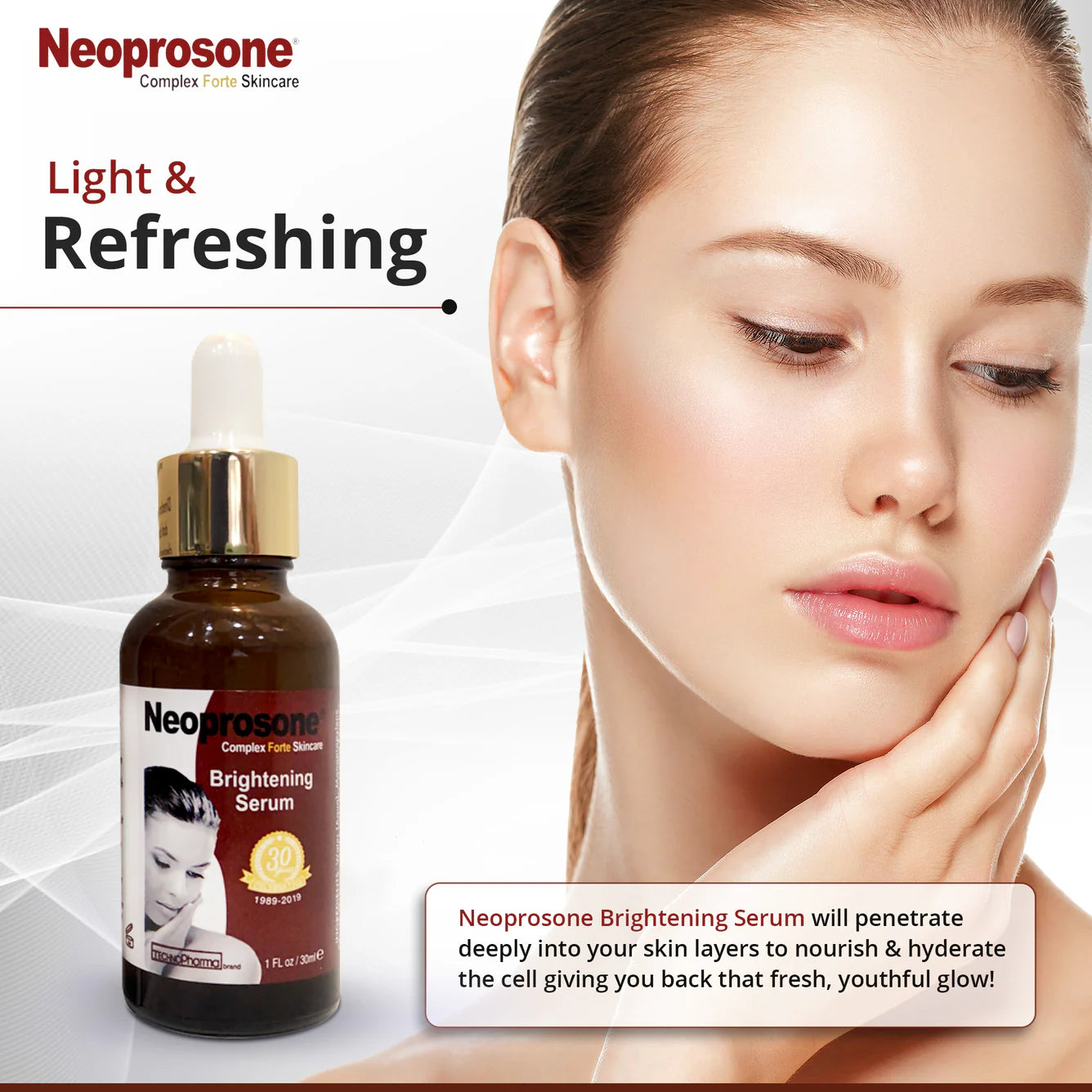 Neoprosone Brightening Serum - For Clear Skin - 30 ml / 1 oz