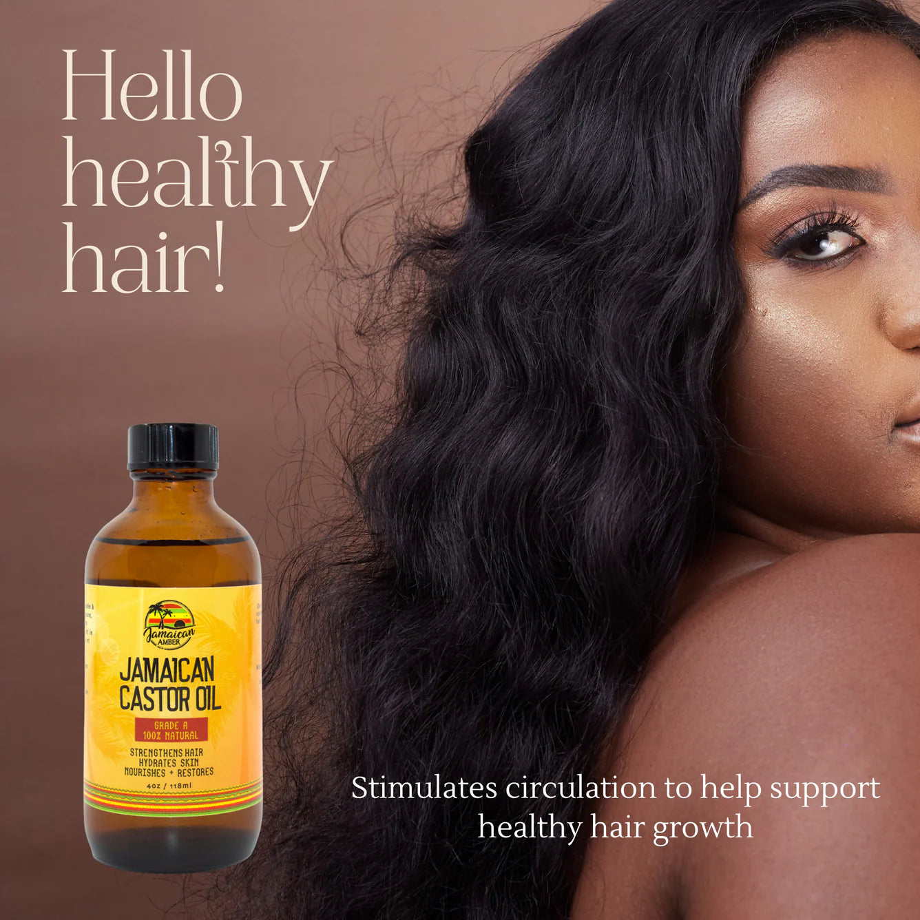 Jamaican Amber Jamaican Castor Hair / Body Oil 4 oz/118 ml