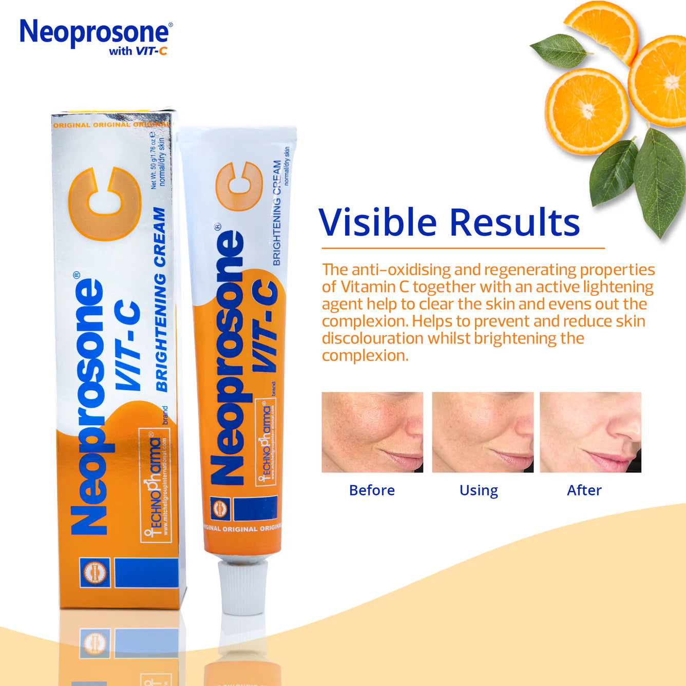 Neoprosone Brightening Cream with Vitamin C - 50g / 1.75 Fl Oz