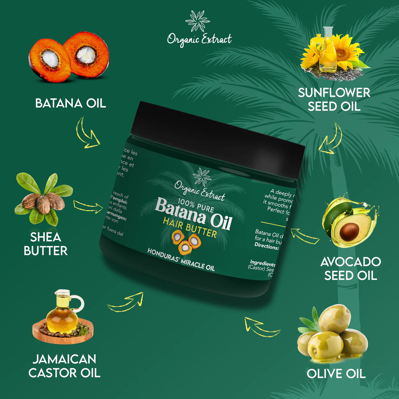 Organic Extract Batana Oil Hair Butter 4 oz / 118ml