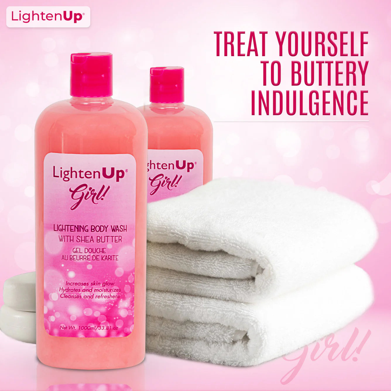 LightenUp Girl! Lightening Body Wash with Shea Butter - 1000ml / 33.81 Oz