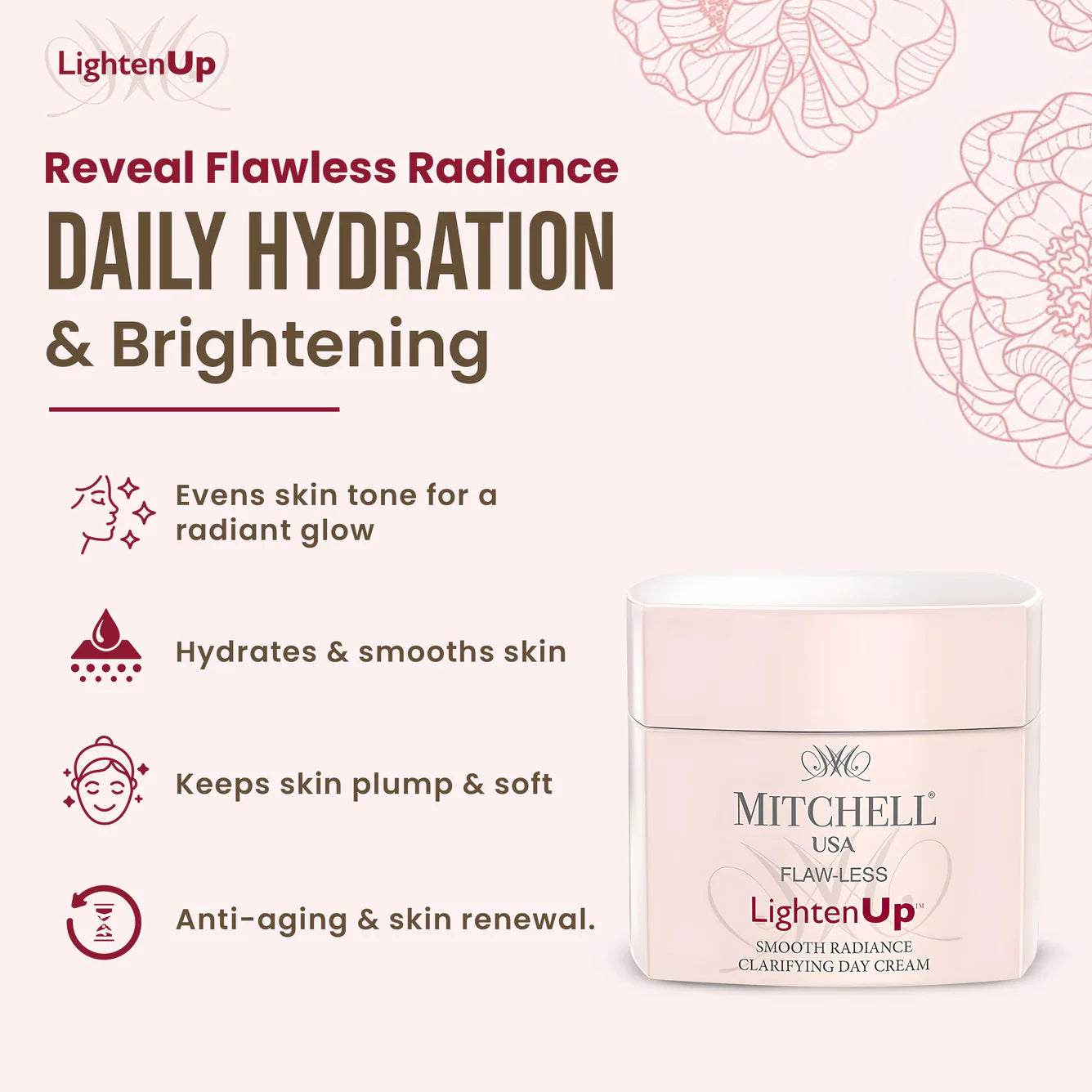 Lighten Up Flaw-Less Smooth Radiance Clarifying Day Cream 50g