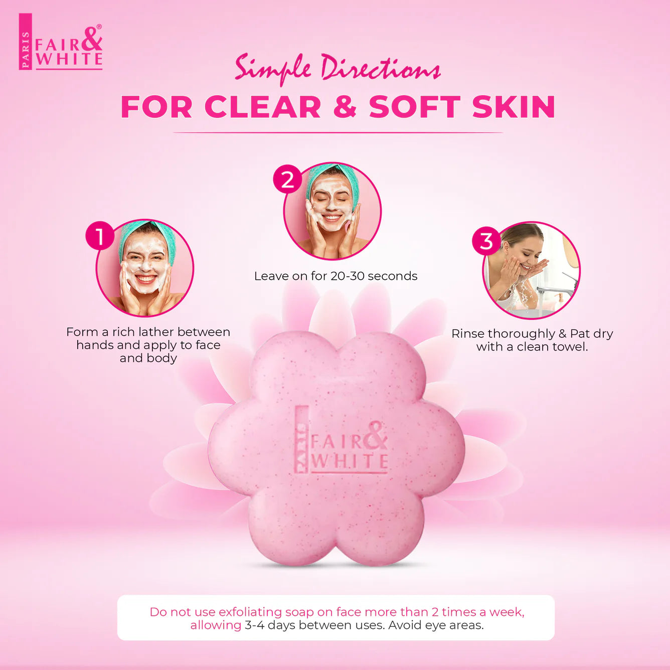 Fair & White So White Exfoliating Soap Gentle Cleansing Bar