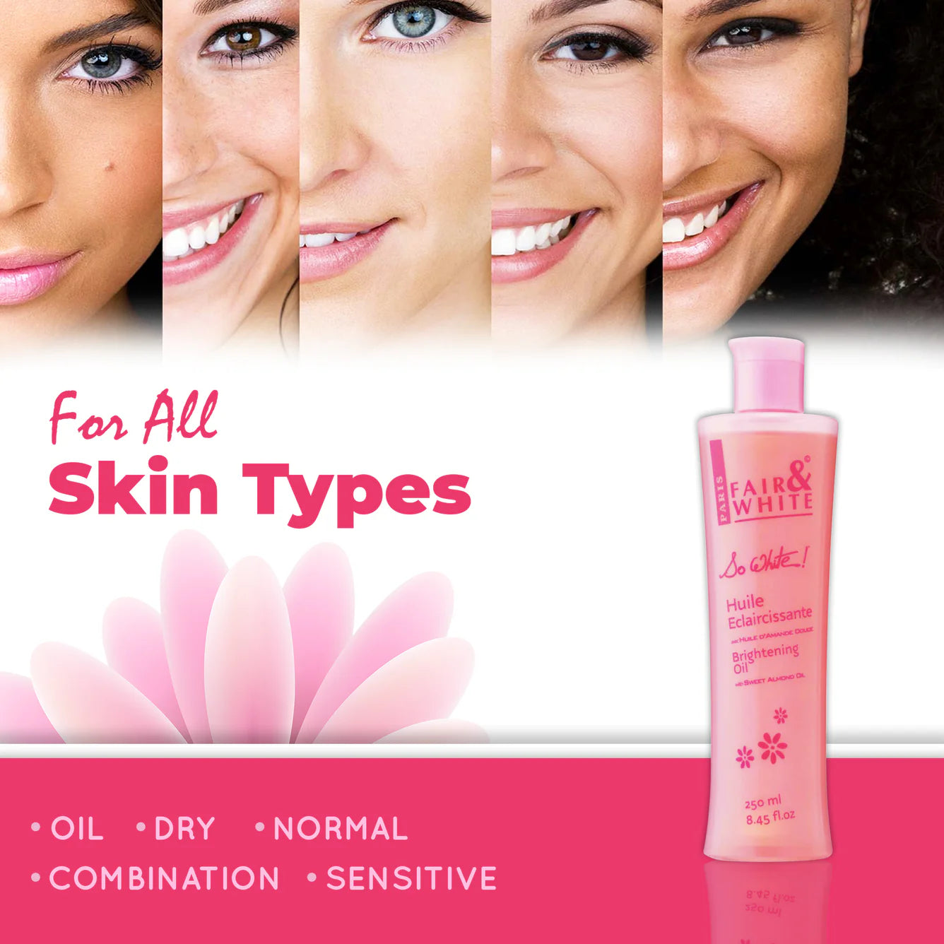 Fair & White So White Brightening Body Oil with Vitamin E