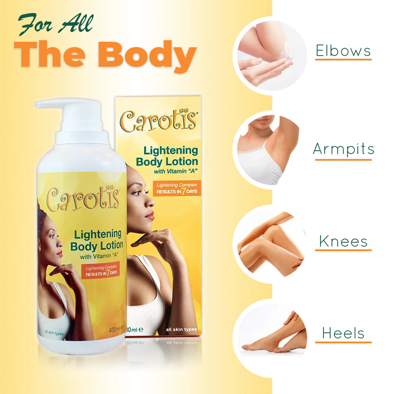 Carotis Lightening Body Lotion with Vitamin A - 400ml / 14.10 fl oz