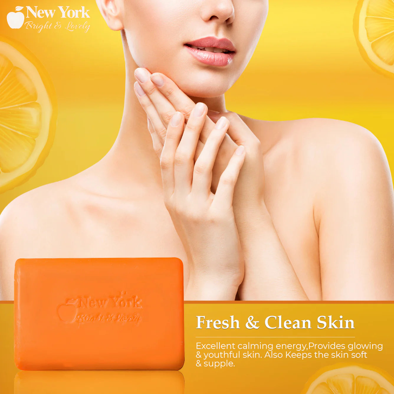 New York Bright & Lovely Lightening Soap with Vitamin C and Hyaluronic Acid - 200g / 7 Oz