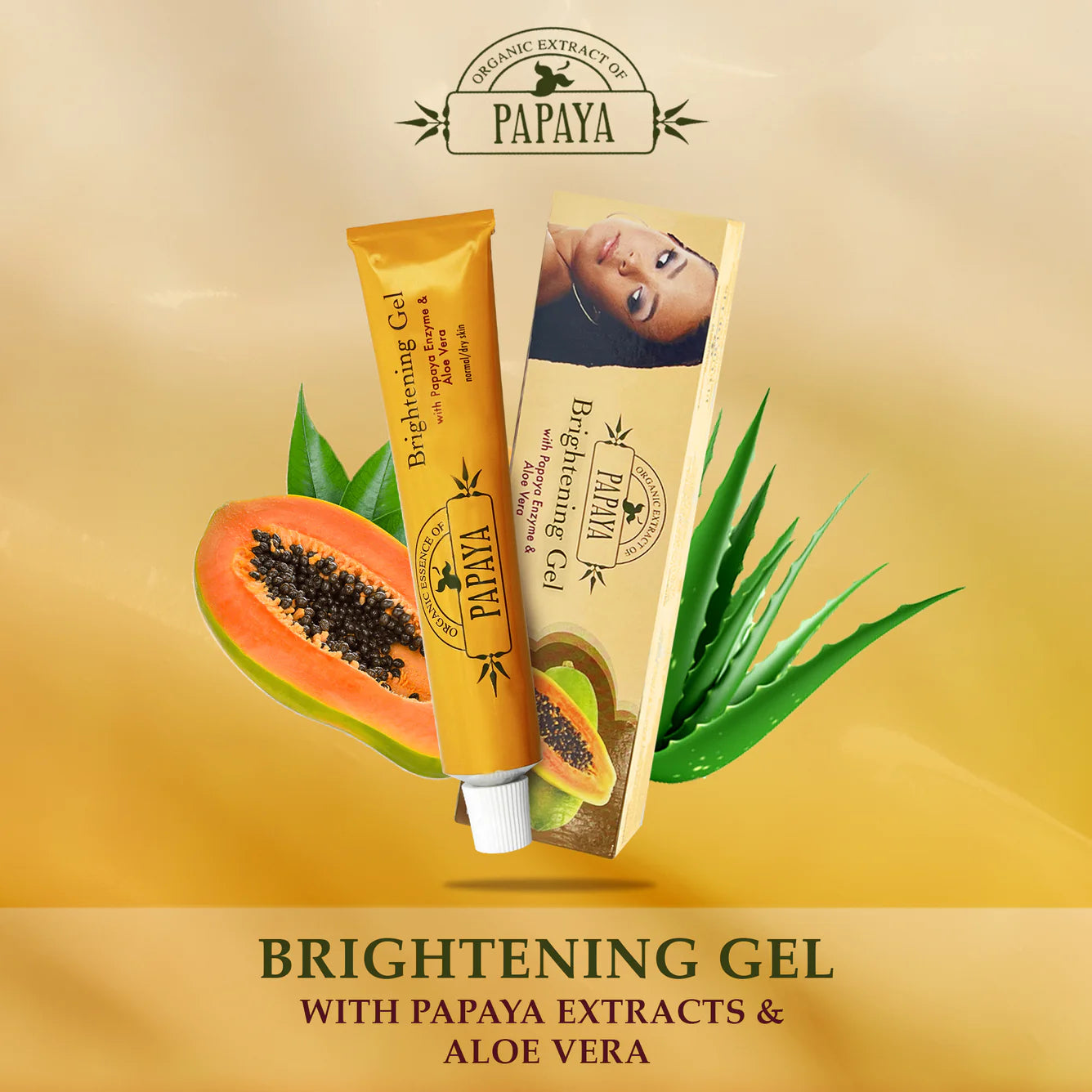Organic Extract of Papaya Brightening Gel Tube | 30g | 1Oz
