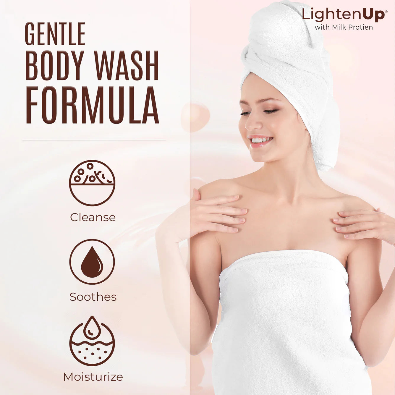 Lightenup Milk Protein Lactic Acid Shea Butter Shower Gel - 1000ml