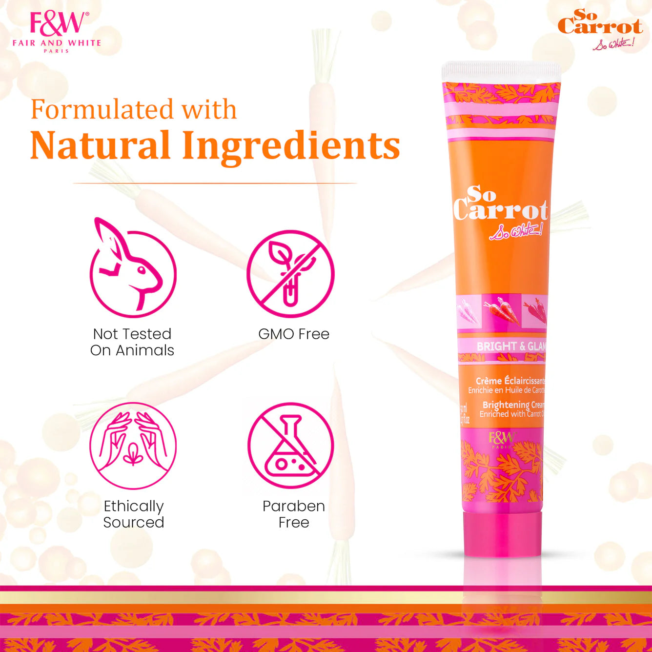 Fair & White So Carrot Brightening Cream 50ml / 1.7 fl. oz