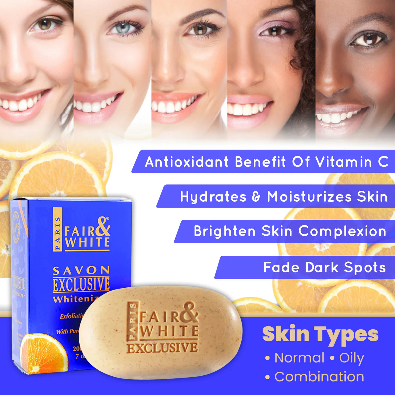 Fair & White Exclusive Exfoliating Soap with Vitamin C