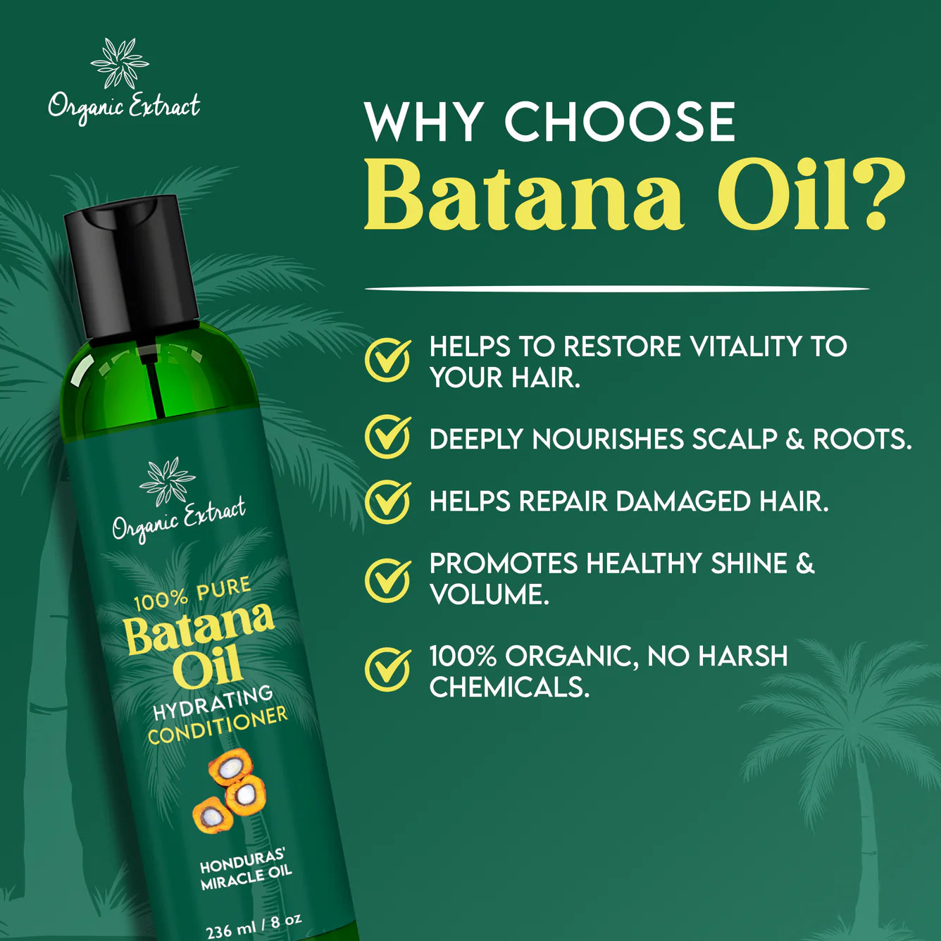 Organic Extract Batana Oil Hair Conditioner 8 oz/