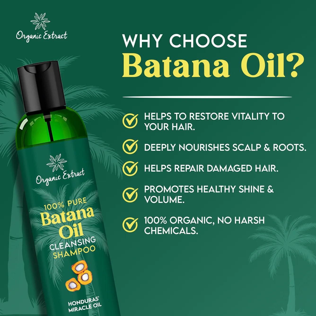 Organic Extract Batana Oil Hair Shampoo 8 oz/236ml