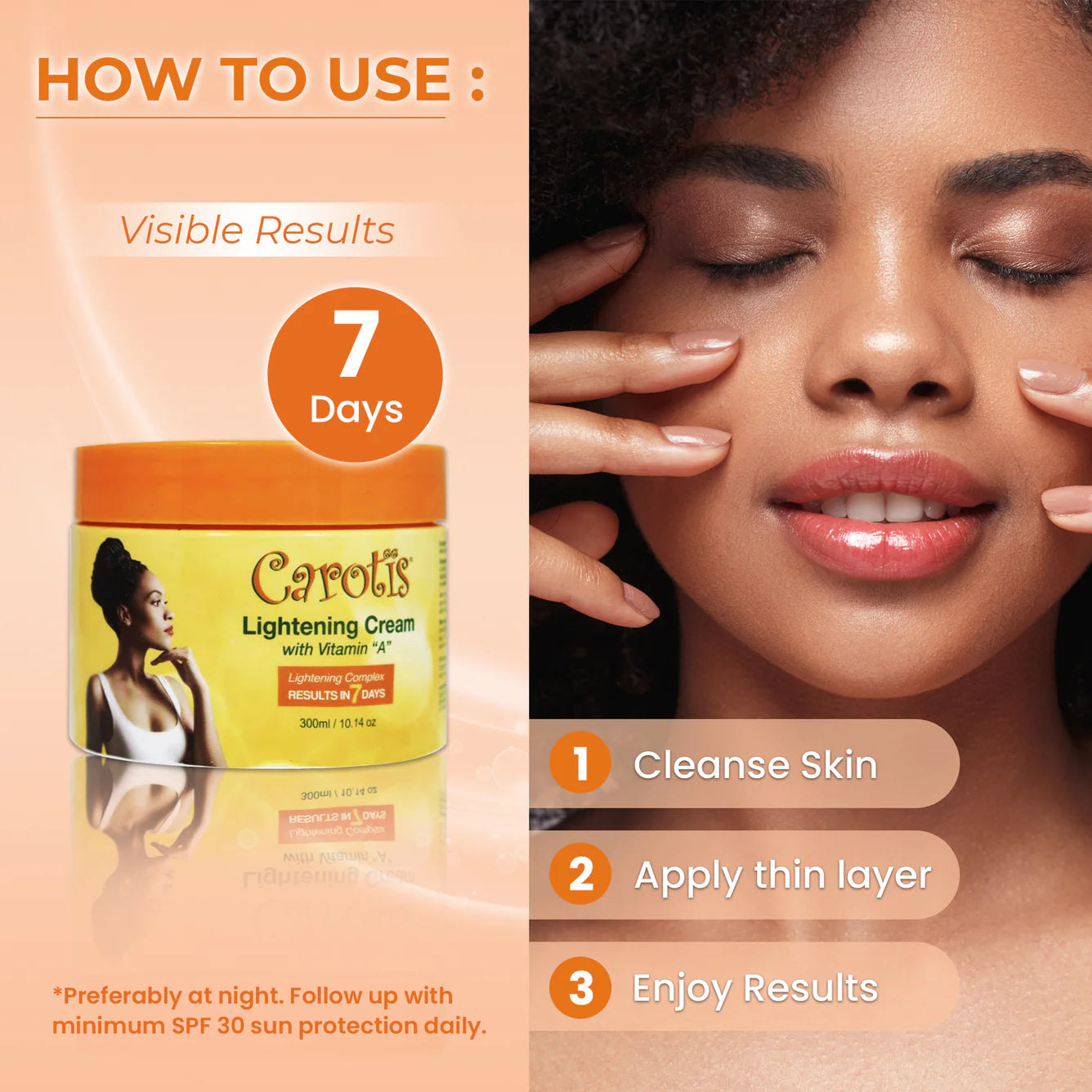 Carotis 7 Day Lightening Cream with Vitamin A (Jar) - 300ml / 10.14 fl oz