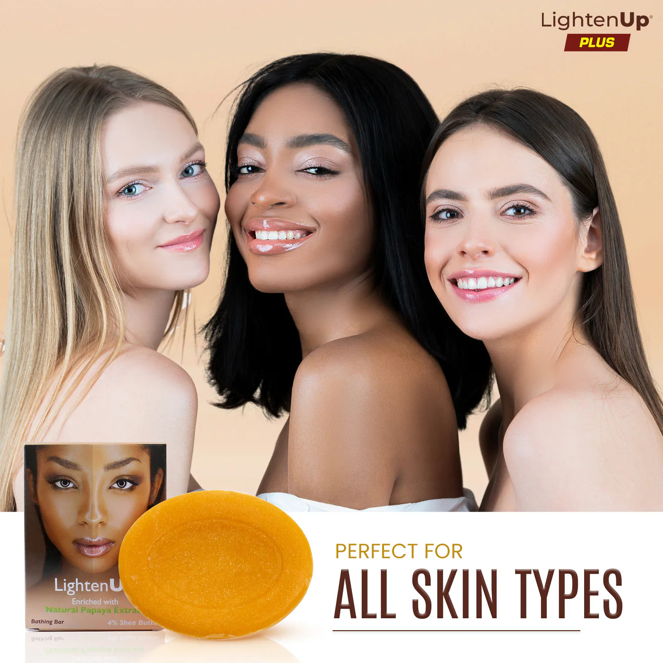 LightenUp PLUS Natural Papaya Bathing Bar with Shea Butter