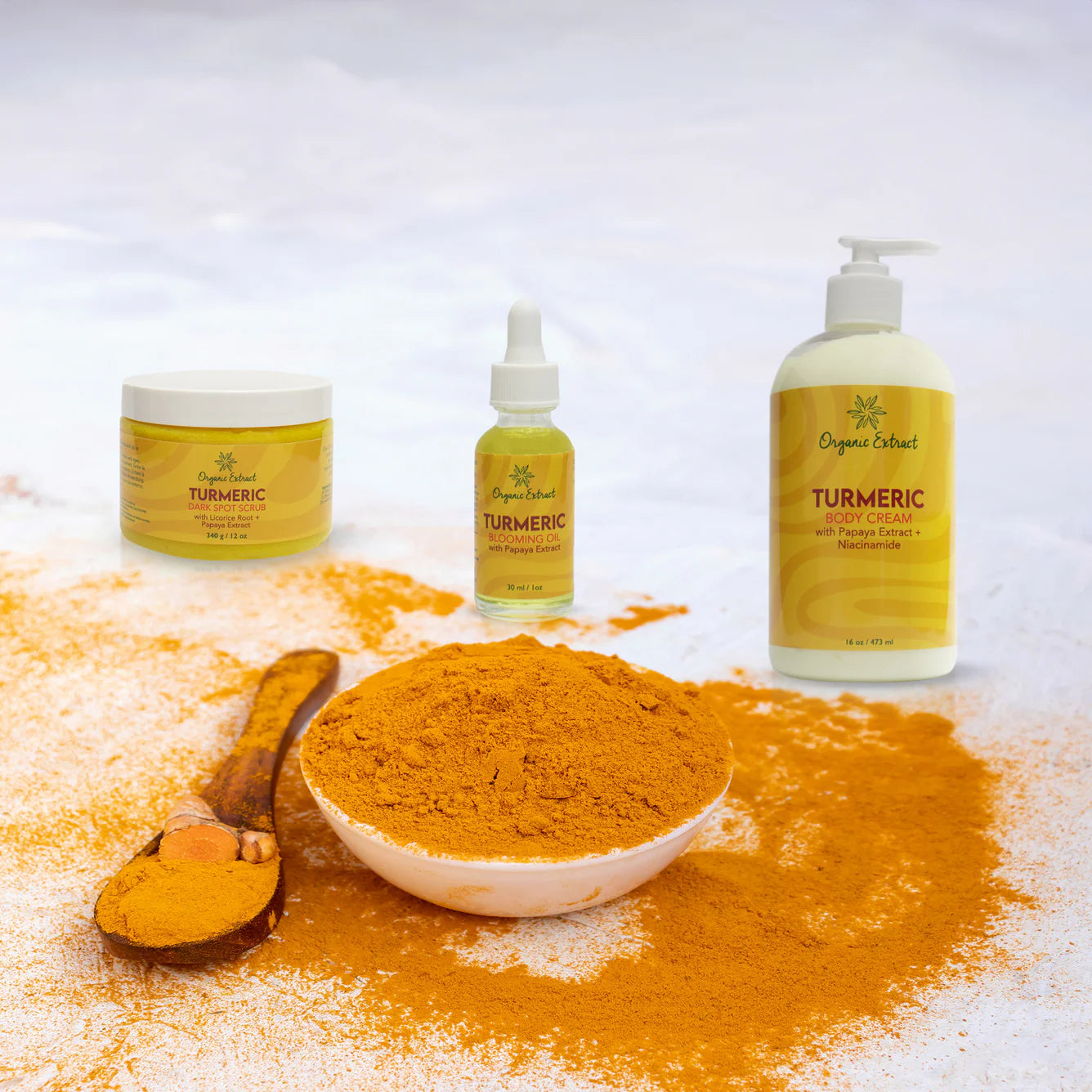 Organic Extract Turmeric and Papaya Infused Skincare Kit