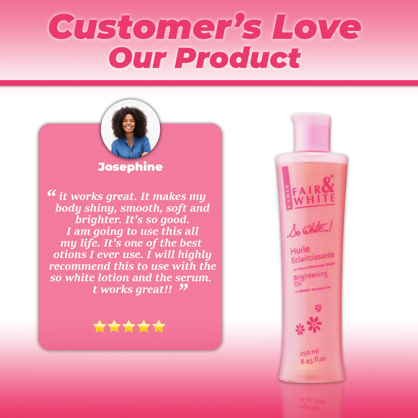 Fair & White So White Brightening Body Oil with Vitamin E