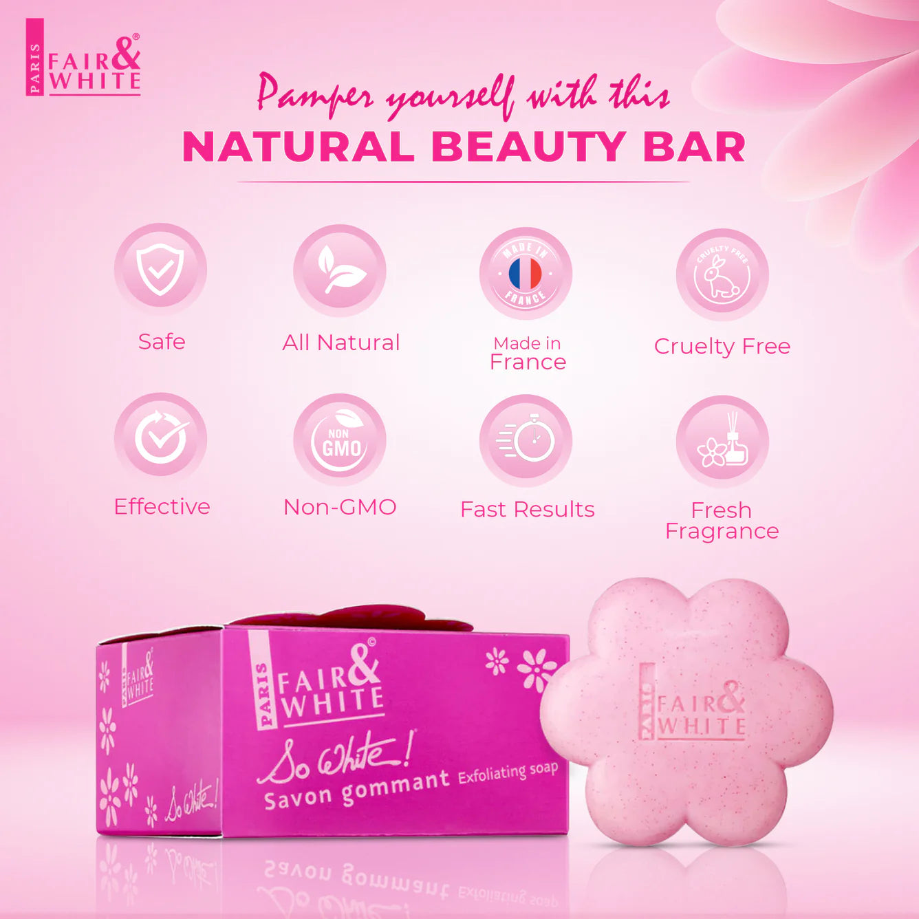 Fair & White So White Exfoliating Soap Gentle Cleansing Bar