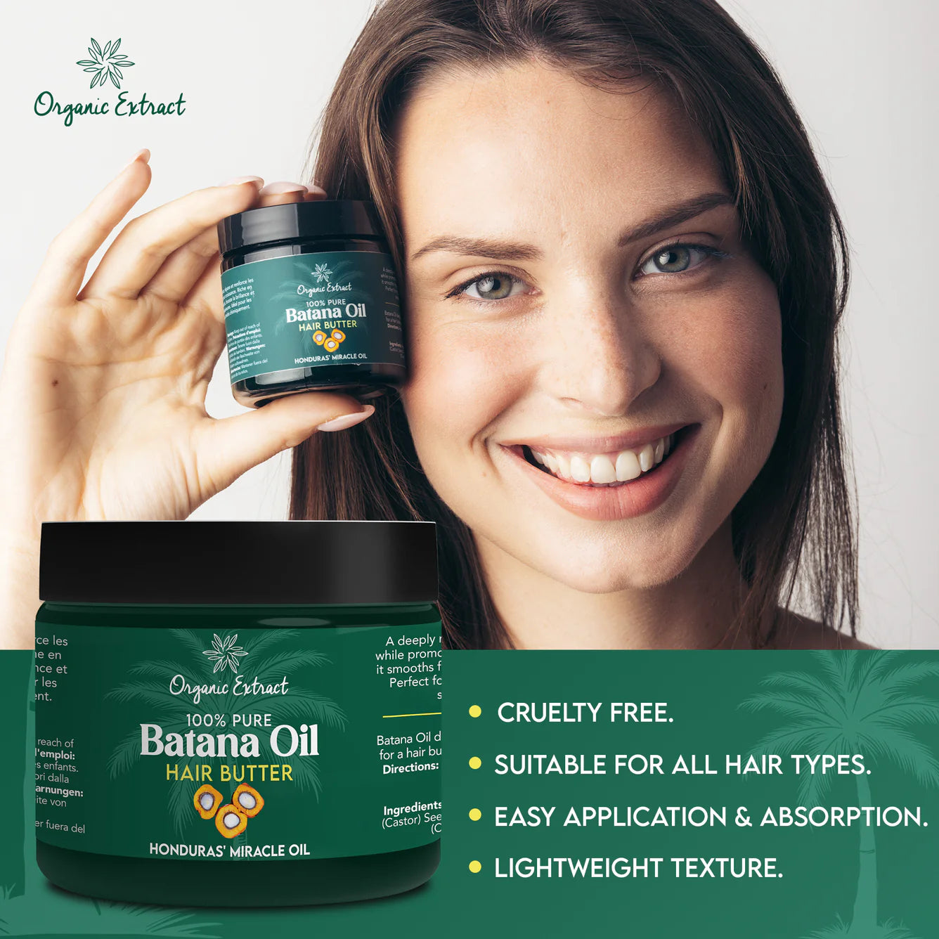 Organic Extract Batana Oil Hair Butter 4 oz / 118ml