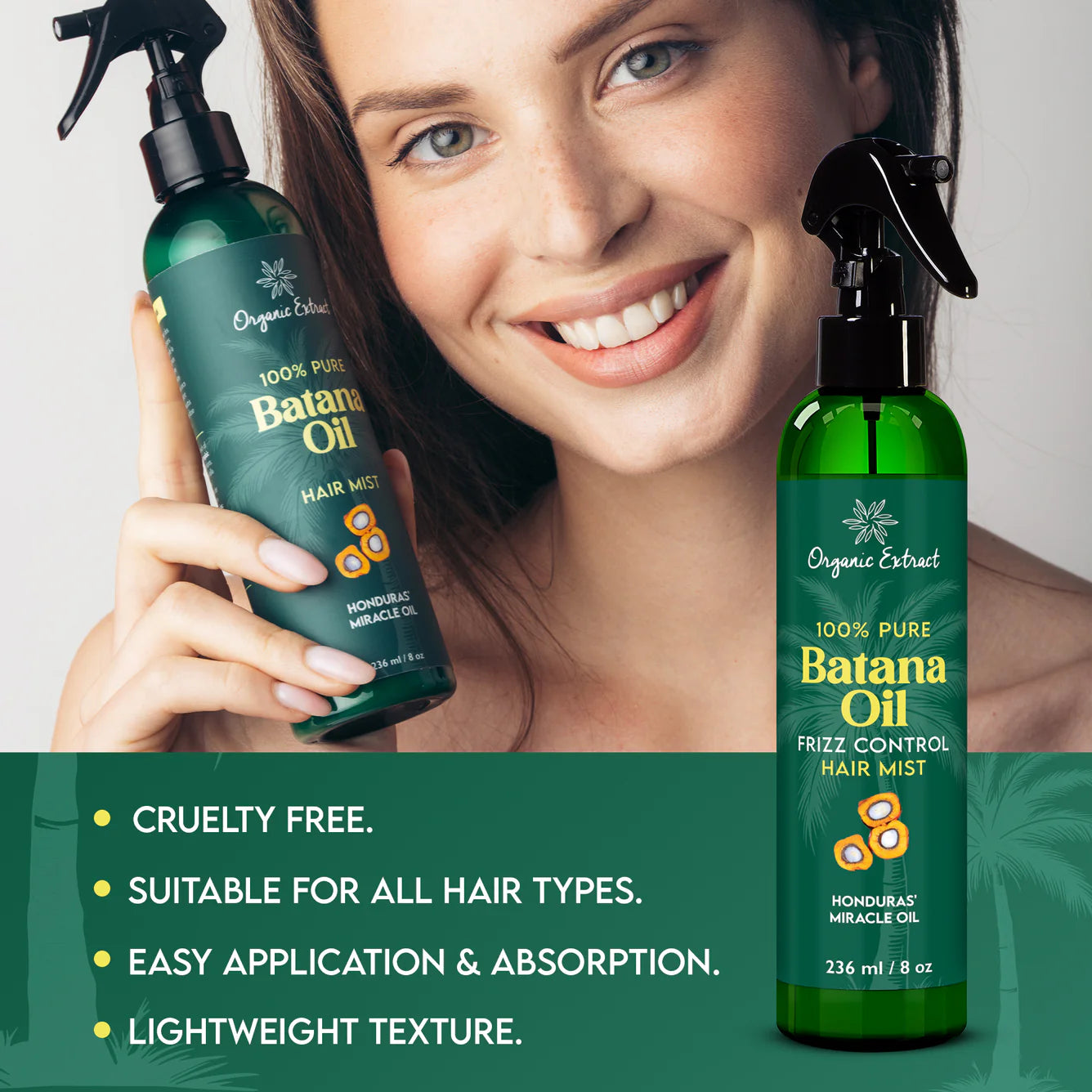 Organic Extract Batana Oil Stimulating Leave in Hair Growth Mist 8 oz / 236ml