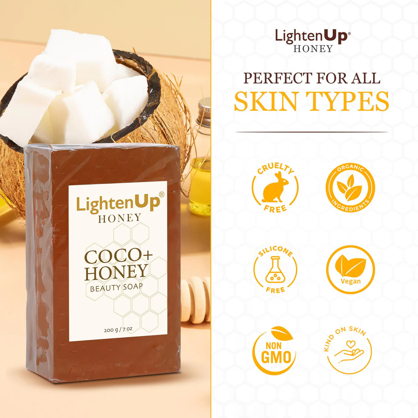 LightenUp Honey Soap 200g