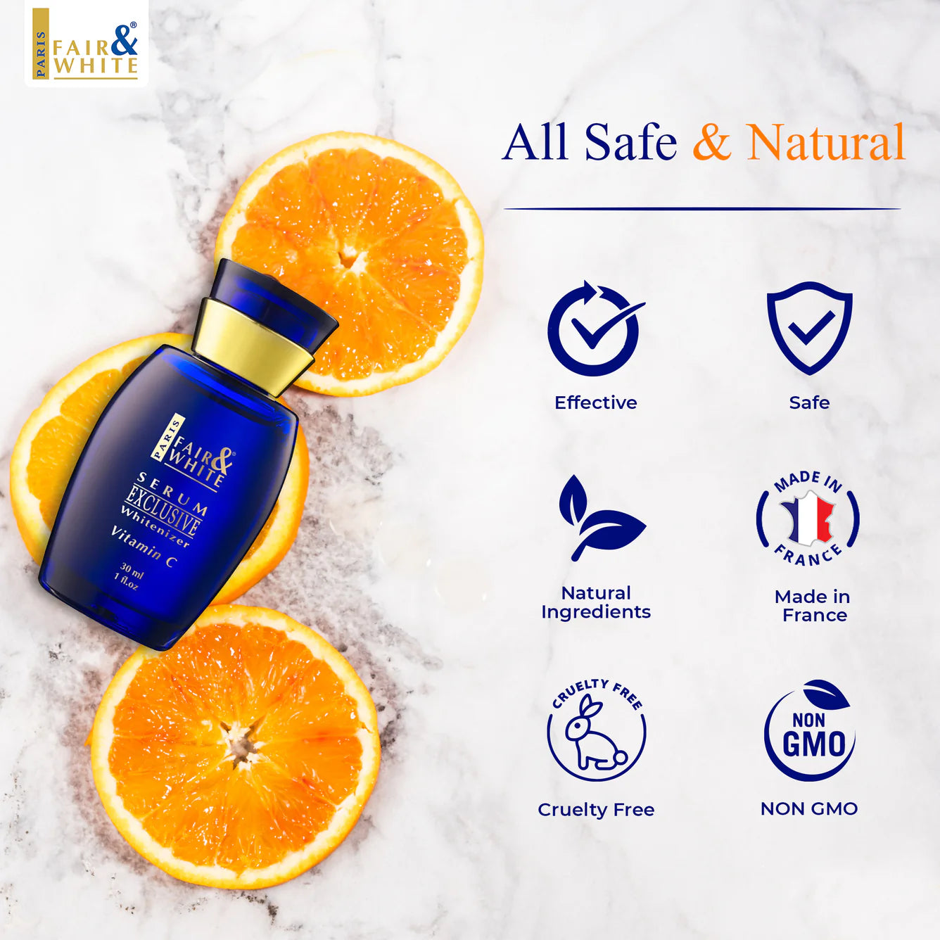 Fair & White Exclusive Whitenizer Serum with pure Vitamin C - 30ml / 1 fl oz