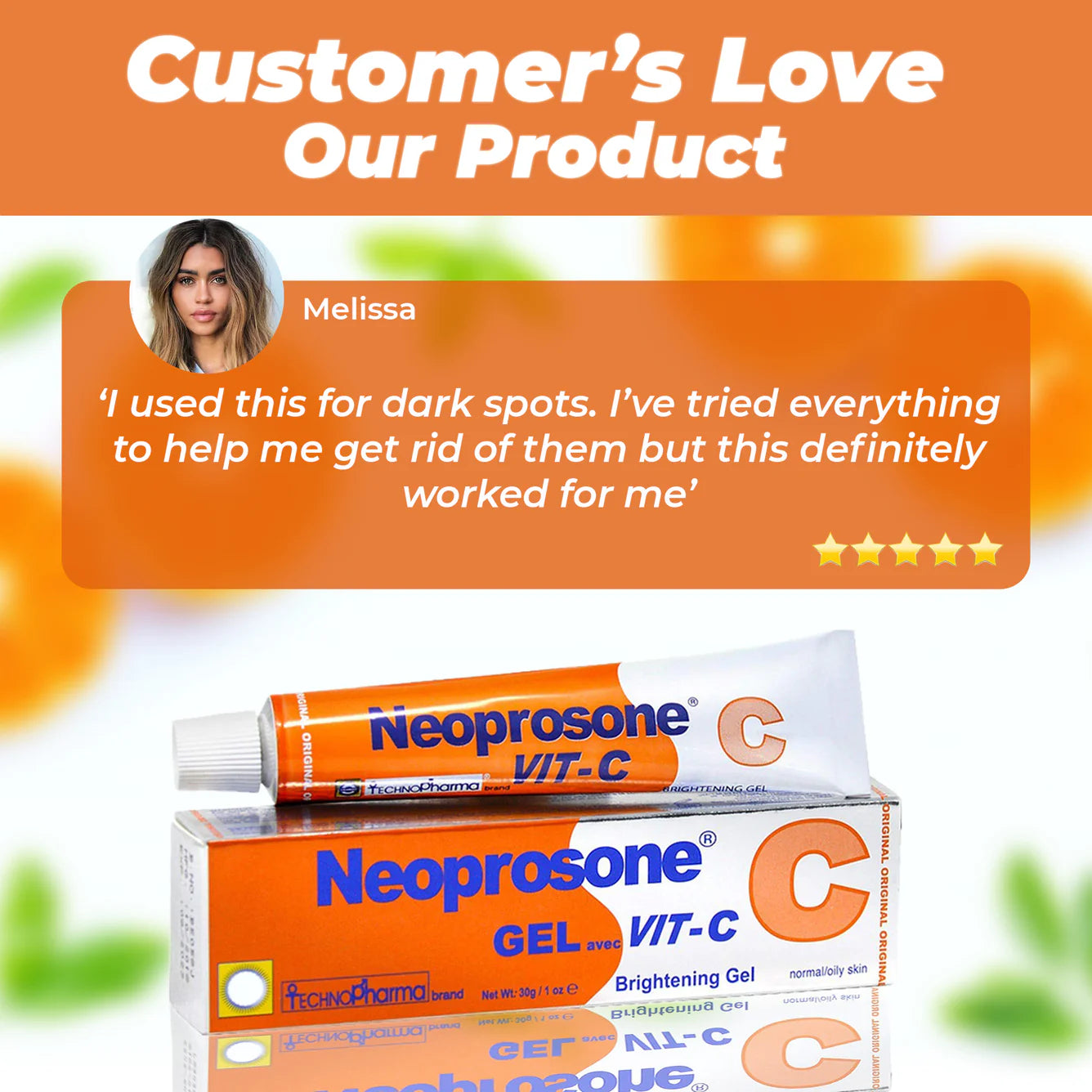 Neoprosone Brightening Gel Cream with Vitamin C – 30g / 1 Fl Oz