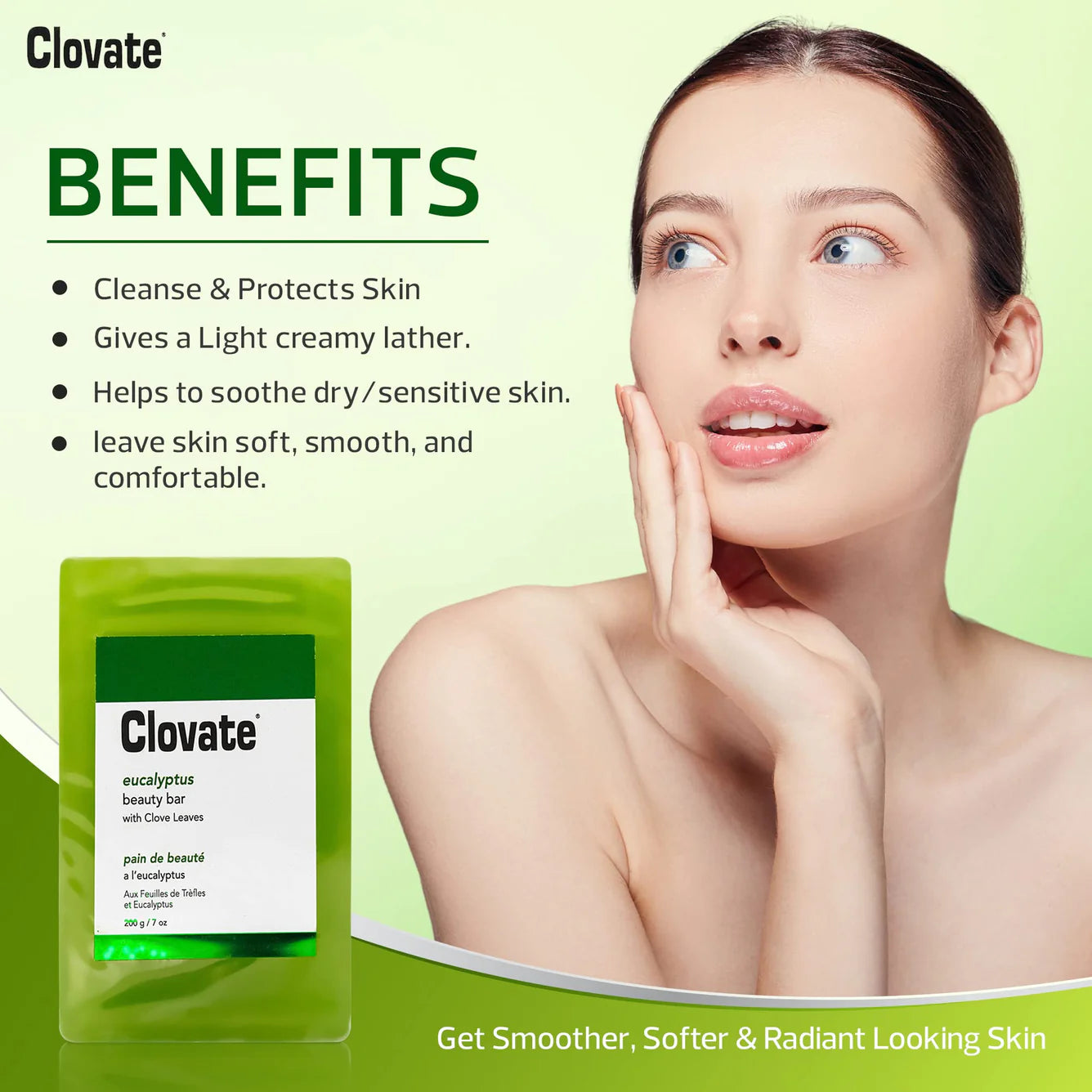 Clovate Eucalyptus Beauty Bar 200g