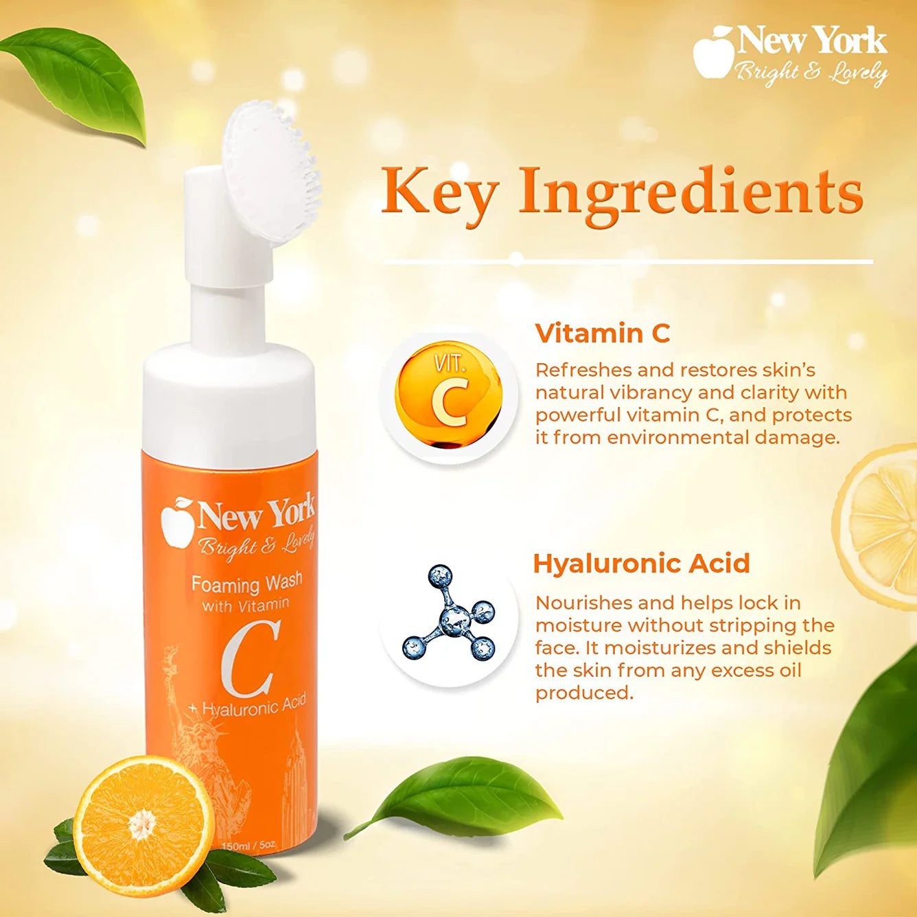 New York Bright & Lovely Foaming Wash with Vit C 150ml